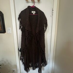 Brown Fringe Cardigan